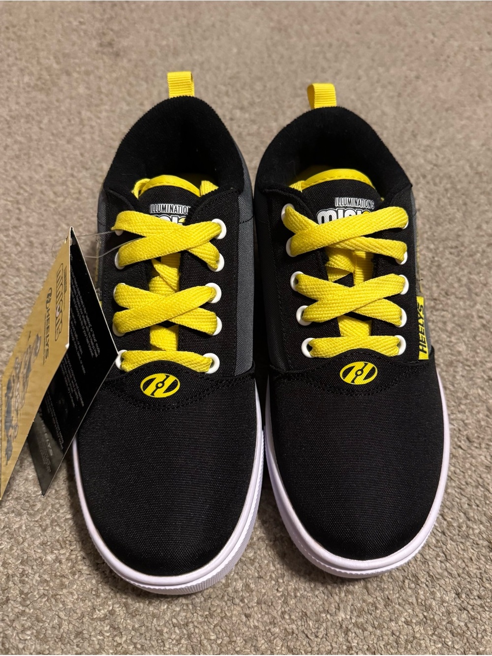 Heelys Kids Black and Yellow Lace-Up Skate Sneakers